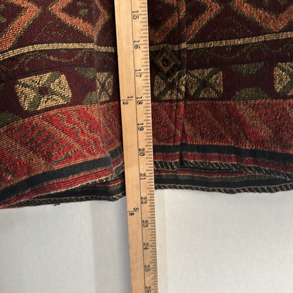 White Stag Jacket Women XL Gold Rust Black Stripe Aztec Tribal Tapestry VTG - Picture 7 of 8